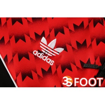 Ensemble Survetement De Foot - Veste Manchester United Rouge Noir 2025/2026