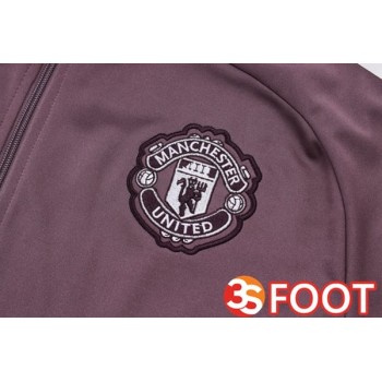 Ensemble Survetement De Foot - Veste Manchester United Pourpre 2025/2026