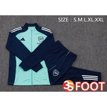 Ensemble Survetement De Foot - Veste Arsenal Vert Bleu Royal 2025/2026