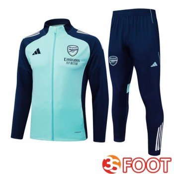 Ensemble Survetement De Foot - Veste Arsenal Vert Bleu Royal 2025/2026