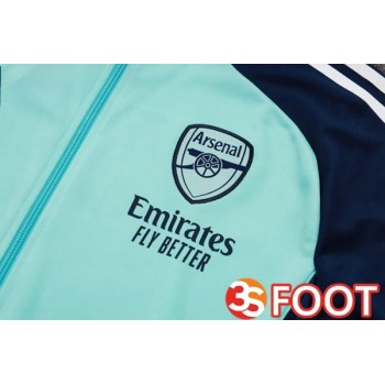 Ensemble Survetement De Foot - Veste Arsenal Vert Bleu Royal 2025/2026