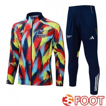 Ensemble Survetement De Foot - Veste Arsenal Rouge Jaune 2025/2026