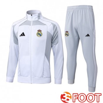 Ensemble Survetement De Foot - Veste Real Madrid Blanc 2025/2026