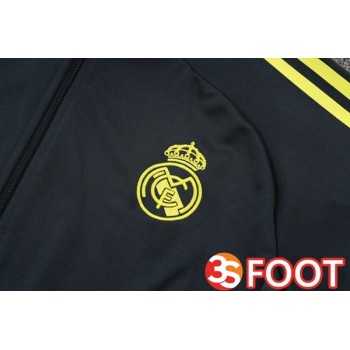 Ensemble Survetement De Foot - Veste Real Madrid Bleu Royal Jaune 2025/2026