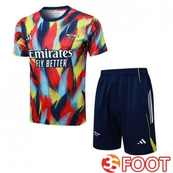 Ensemble Training T-Shirts Arsenal + Shorts Rouge Bleu 2025/2026