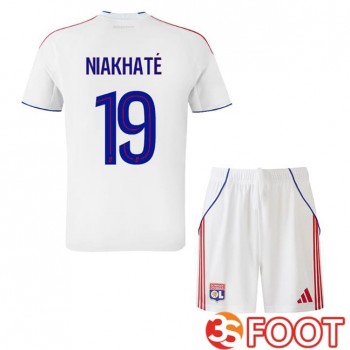 Maillot De Foot Lyon OL (NIAKHATÉ 19) Enfant Domicile Blanc 2025/2026
