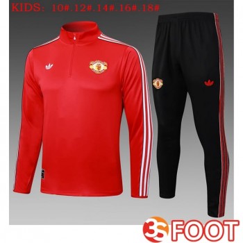 Ensemble Survetement De Foot Manchester United Enfant Rouge 2025/2026