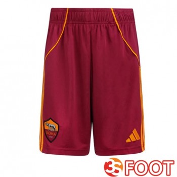 Short De Foot AS Roma Domicile Rouge 2025/2026