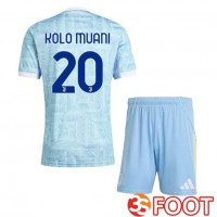 Maillot De Foot Juventus (KOLO MUANI 20) Enfant Exterieur Bleu Blanc 2025/2026