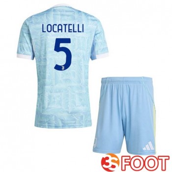 Maillot De Foot Juventus (LOCATELLI 5) Enfant Exterieur Bleu Blanc 2025/2026