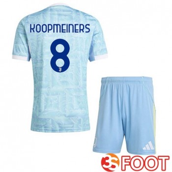 Maillot De Foot Juventus (KOOPMEINERS 8) Enfant Exterieur Bleu Blanc 2025/2026