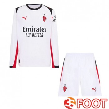 Maillot De Foot AC Milan Enfant Exterieur Manche longue Blanc 2025/2026