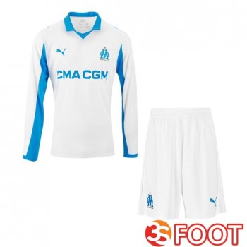 Maillot De Foot Marseille OM Enfant Domicile Manche longue Blanc 2025/2026