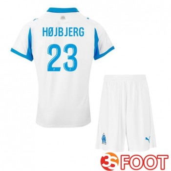 Maillot De Foot Marseille OM (HØJBJERG 23) Enfant Domicile Blanc 2025/2026