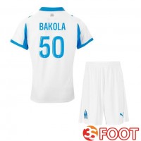 Maillot De Foot Marseille OM (BAKOLA 50) Enfant Domicile Blanc 2025/2026