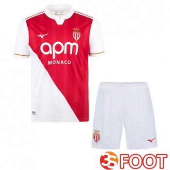 Maillot De Foot AS Monaco Enfant Domicile Blanc Rouge 2025/2026