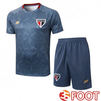 Ensemble Training T-Shirts Sao Paulo FC + Shorts Bleu Royal 2025/2026