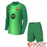 Maillot De Foot FC Barcelone Enfant Gardien De but Manche Longue Vert 2025/2026