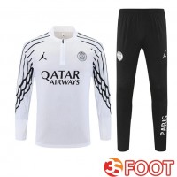 Ensemble Survetement De Foot Jordan Paris PSG Blanc 2025/2026