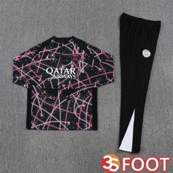 Ensemble Survetement De Foot Jordan Paris PSG Noir Rose 2025/2026