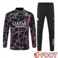 Ensemble Survetement De Foot Jordan Paris PSG Noir Rose 2025/2026