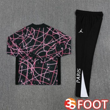 Ensemble Survetement De Foot Jordan Paris PSG Noir Rose 2025/2026