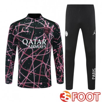 Ensemble Survetement De Foot Jordan Paris PSG Noir Rose 2025/2026