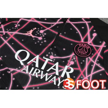 Ensemble Survetement De Foot Jordan Paris PSG Noir Rose 2025/2026