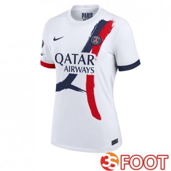 Maillot De Foot Paris PSG Femme Exterieur Blanc 2025/2026