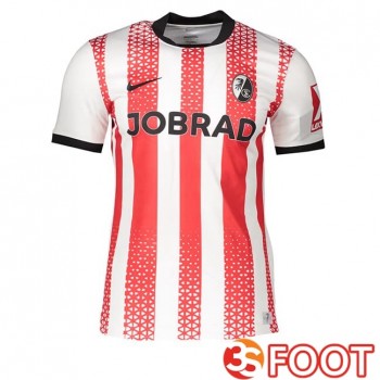 Maillot De Foot SC Fribourg Domicile Rouge Blanc 2025/2026