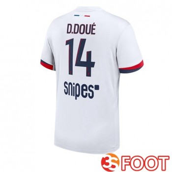 Maillot De Foot Paris PSG (D. Doué 14) Exterieur Blanc 2025/2026