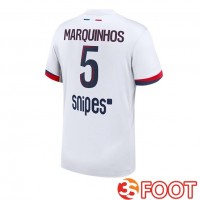 Maillot De Foot Paris PSG (Marquinhos 5) Exterieur Blanc 2025/2026