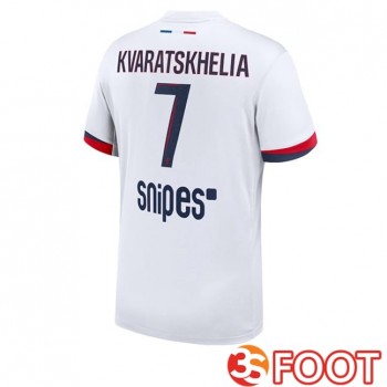 Maillot De Foot Paris PSG (Kvaratskhelia 7) Exterieur Blanc 2025/2026