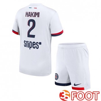 Maillot De Foot Paris PSG (Hakimi 2) Enfant Exterieur Blanc 2025/2026