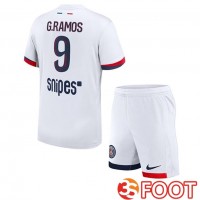 Maillot De Foot Paris PSG (G. Ramos 9) Enfant Exterieur Blanc 2025/2026