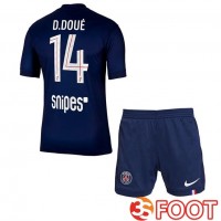 Maillot De Foot Paris PSG (D. Doué 14) Enfant Domicile Bleu Royal 2025/2026