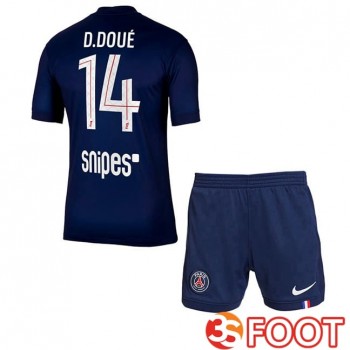 Maillot De Foot Paris PSG (D. Doué 14) Enfant Domicile Bleu Royal 2025/2026