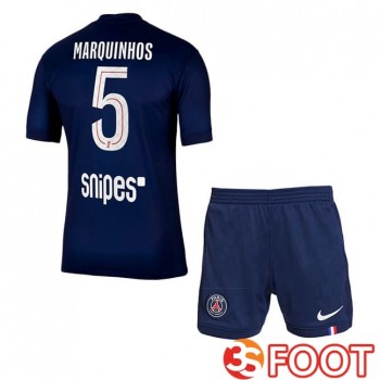 Maillot De Foot Paris PSG (Marquinhos 5) Enfant Domicile Bleu Royal 2025/2026
