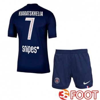 Maillot De Foot Paris PSG (Kvaratskhelia 7) Enfant Domicile Bleu Royal 2025/2026