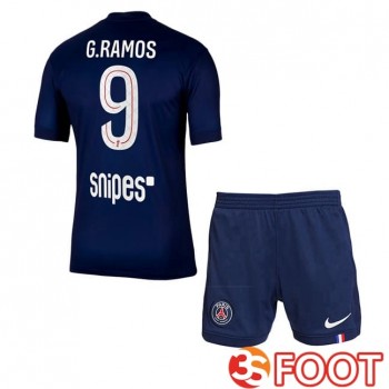 Maillot De Foot Paris PSG (G. Ramos 9) Enfant Domicile Bleu Royal 2025/2026