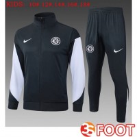 Ensemble Survetement De Foot - Veste FC Chelsea Gris 2025/2026 Ensemble Survetement De Foot - Veste FC Chelsea Gris 2025/2026