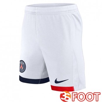 Short De Foot Paris PSG Exterieur Blanc 2025/2026