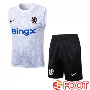Gilet Foot FC Chelsea + Shorts Blanc 2025/2026