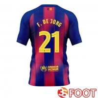Maillot De Foot FC Barcelone (F. De JONG 21) Domicile Bleu Rouge 2025/2026