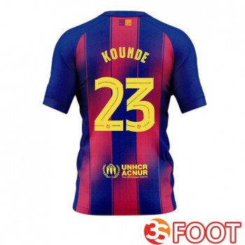 Maillot De Foot FC Barcelone (KOUNDE 23) Domicile Bleu Rouge 2025/2026