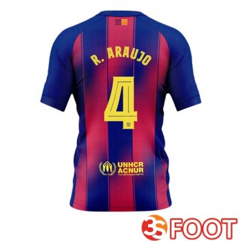 Maillot De Foot FC Barcelone (R. ARAUJO 4) Domicile Bleu Rouge 2025/2026