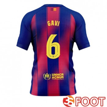 Maillot De Foot FC Barcelone (GAVI 6) Domicile Bleu Rouge 2025/2026