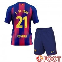 Maillot De Foot FC Barcelone (F. De JONG 21) Enfant Domicile Bleu Rouge 2025/2026