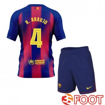 Maillot De Foot FC Barcelone (R. ARAUJO 4) Enfant Domicile Bleu Rouge 2025/2026