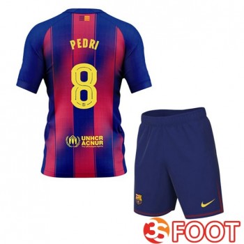 Maillot De Foot FC Barcelone (PEDRI 8) Enfant Domicile Bleu Rouge 2025/2026